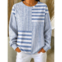 Adelaide | Striped Colorblock Crew Neck Sweatshirt 0
