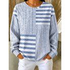 Adelaide | Striped Colorblock Crew Neck Sweatshirt 0