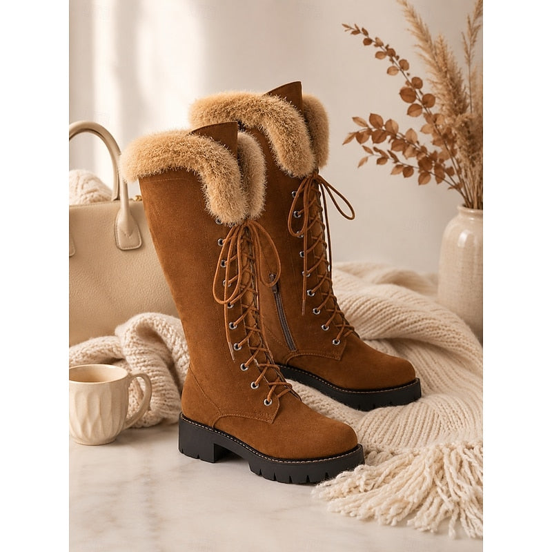 Aurelia | Cozy Lace-Up Knee-High Winter Boots 3