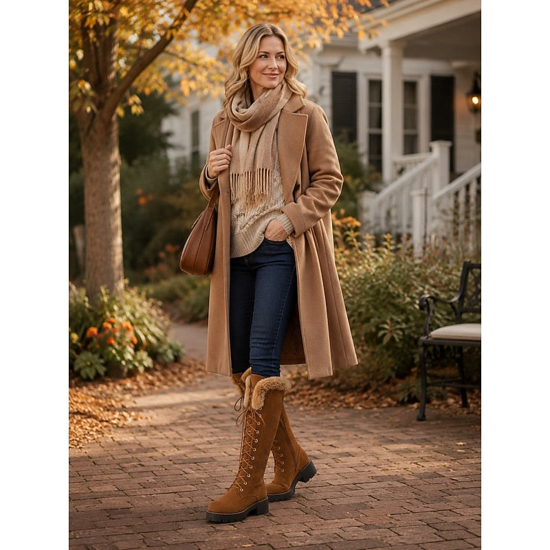 Aurelia | Cozy Lace-Up Knee-High Winter Boots 6