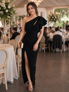 Aurette | One Shoulder Draped Bodice Midi Dress 5