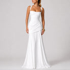 Autumn Wedding Guest Maxi Dress with Square Neck and Ruching for Women 4