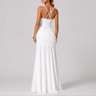 Autumn Wedding Guest Maxi Dress with Square Neck and Ruching for Women 5