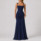 Autumn Wedding Guest Maxi Dress with Square Neck and Ruching for Women 6