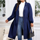 Avril - Casual Plus Size Drawstring Zip-Up Long Sleeve Hooded Coat 0