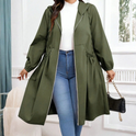 Avril - Casual Plus Size Drawstring Zip-Up Long Sleeve Hooded Coat 1
