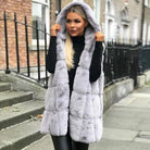 Camila | Women's Hooded Long Quilted Faux Fur Gilet Vest 1
