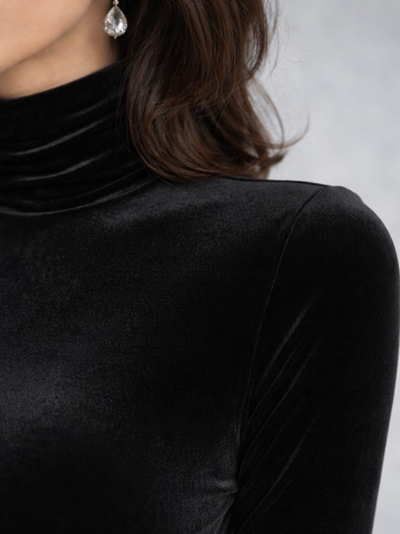 Camille | Ruched Velvet Midi Dress 2