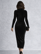 Camille | Ruched Velvet Midi Dress 3