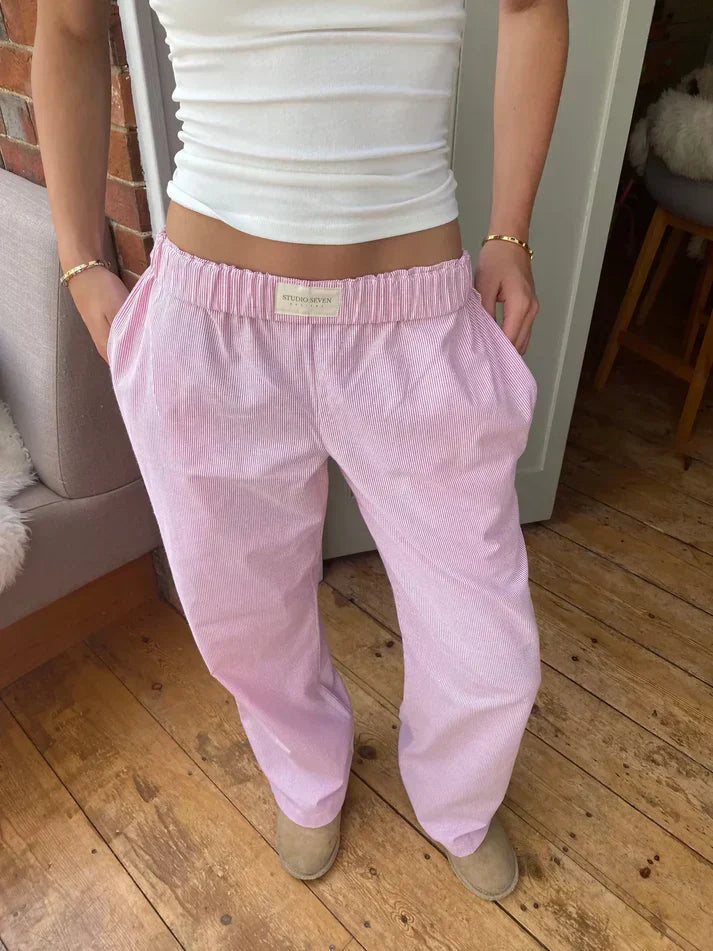 Casual Striped Trousers | Cotton | Comfortable Style 0