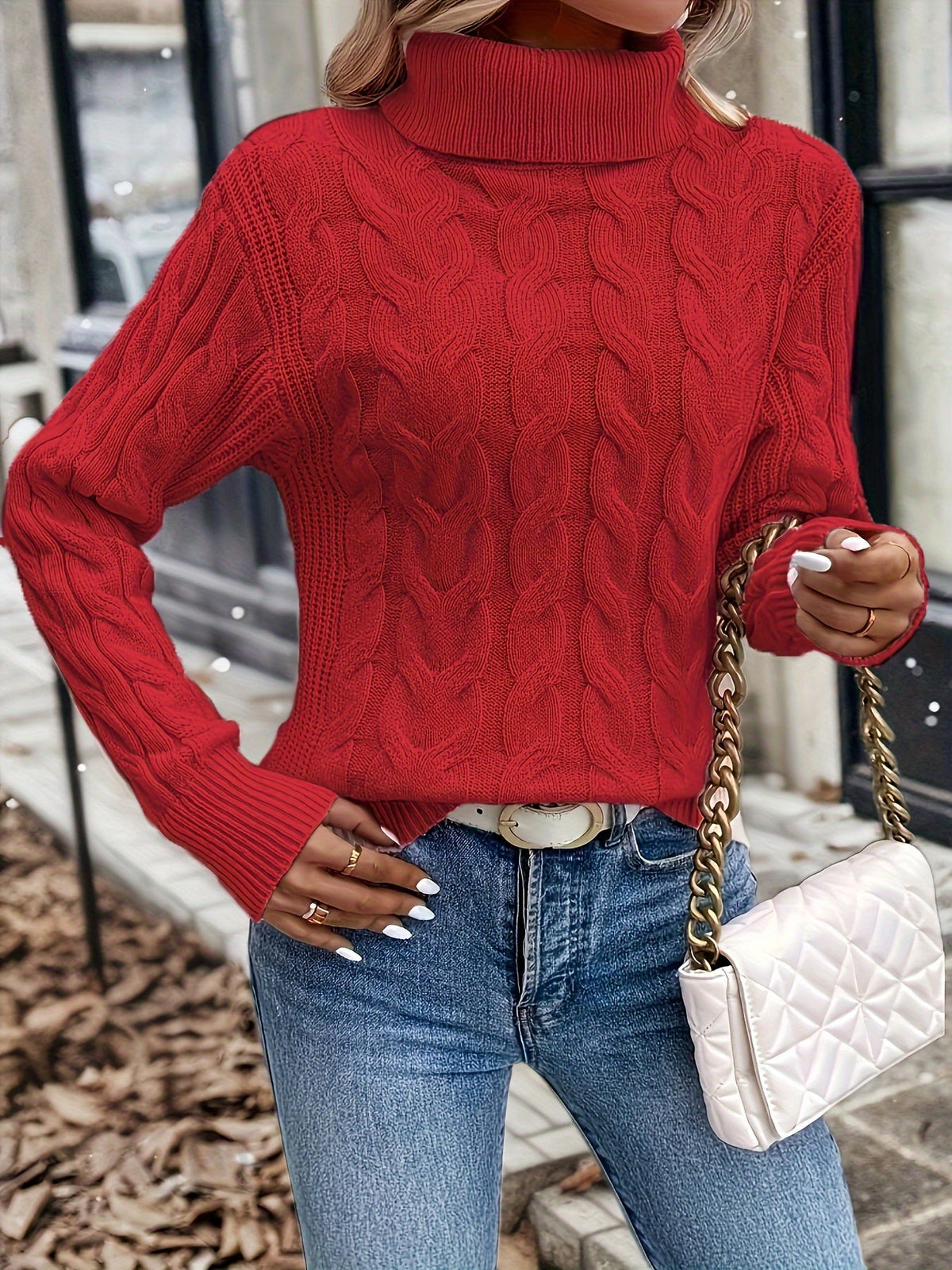 Celeste | Cozy Cable-Knit Turtleneck Sweater 3