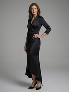 Celestine | Long Sleeve Wrap High Low Midi Dress 4