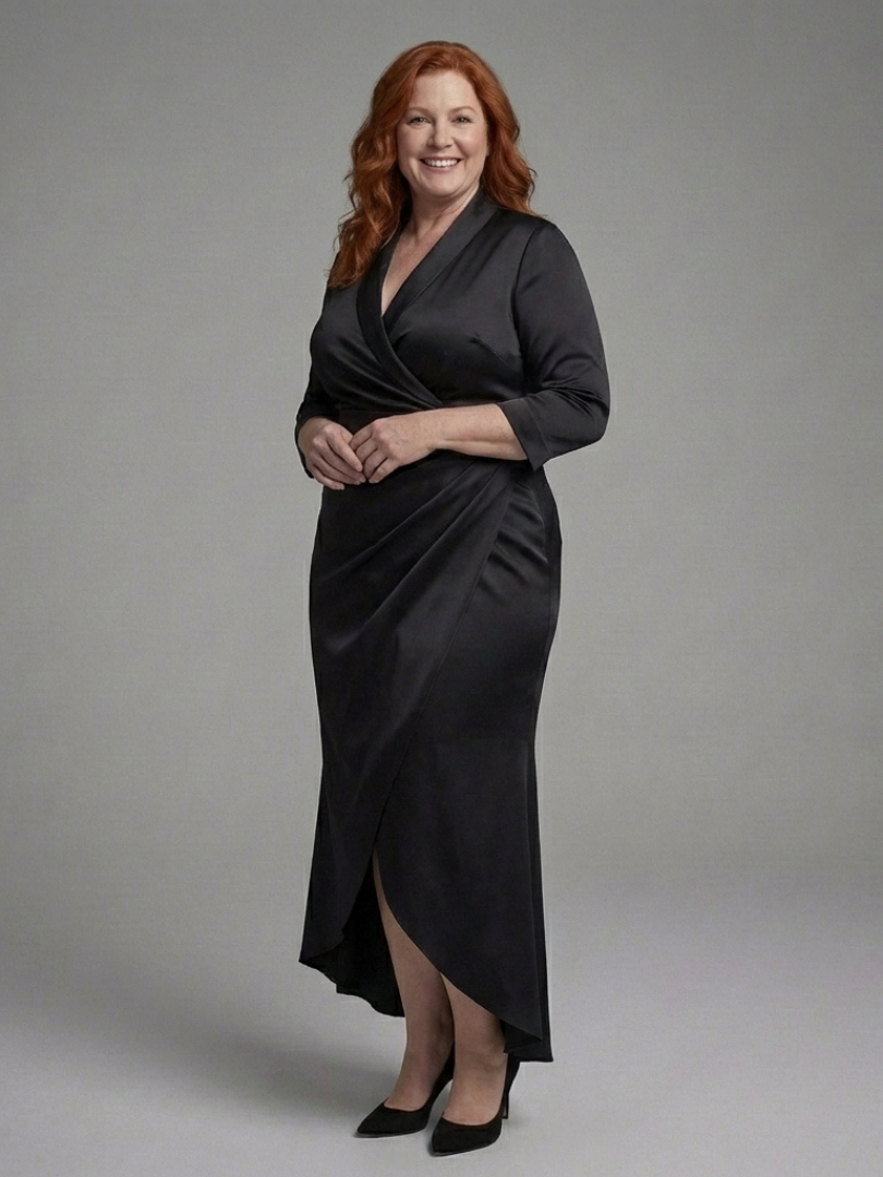 Celestine | Long Sleeve Wrap High Low Midi Dress 5