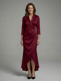 Celestine | Long Sleeve Wrap High Low Midi Dress 6