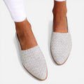 Orthopedic Flats Woven Slingback Faux Leather Closed Toe Shoes