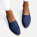 Orthopedic Flats Woven Slingback Faux Leather Closed Toe Shoes