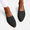 Orthopedic Flats Woven Slingback Faux Leather Closed Toe Shoes