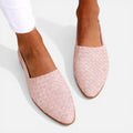 Orthopedic Flats Woven Slingback Faux Leather Closed Toe Shoes