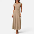 Cap Sleeve Waist Detail Maxi Dress