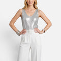 Sequin V Neck Sleeveless Top