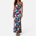 Maxi Dress Halter Neck Sleeveless Printed