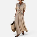 Twist Front Maxi Dress with Contrast Trim