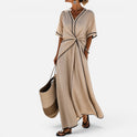 Twist Front Maxi Dress with Contrast Trim