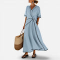 Twist Front Maxi Dress with Contrast Trim