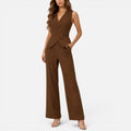 Waistcoat and Trousers Sleeveless Two Piece Set