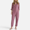 Jumpsuit Button Front Long Sleeve Collared