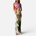 Women's Maxi Dress – One-Shoulder, Asymmetrical, Floral