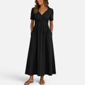 Maxi Dress Empire Waist V Neck Short Sleeve Dress