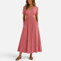 Maxi Dress Empire Waist V Neck Short Sleeve Dress