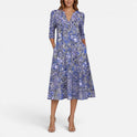 Floral Print Midi Dress With V Neck
