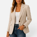 Tailored Blazer with Single Button Closure