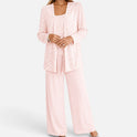 Pant Suit Sequin Open Front Long Sleeve Wide Leg