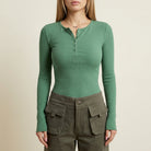 Cinque Terre Ribbed Henley Long-Sleeve Top 4