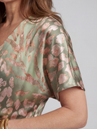Coralie | Abstract Print V Neck Twist Waist Midi Dress 1