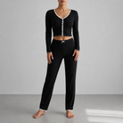 Corfu Ribbed Lace Trim Pajama Set 1