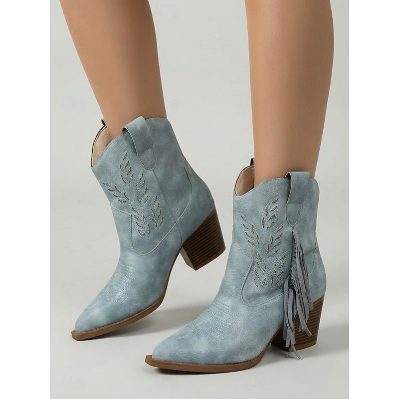 Corinne | Tasseled Western Ankle Boots 5