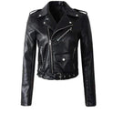 Women's Faux Leather Biker Jacket with Asymmetric Zip