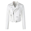 Women's Faux Leather Biker Jacket with Asymmetric Zip