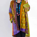 Women's Patchwork Open Front Duster Cardigan