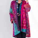 Women's Patchwork Open Front Duster Cardigan