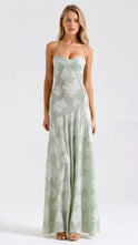 Women's Bustier Maxi Dress with Floral Overlay
