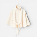Women's Cape Jacket with High Collar and Belt