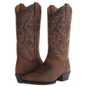Women's Leather Cowboy Boots with Decorative Stitching