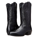 Women's Leather Cowboy Boots with Decorative Stitching