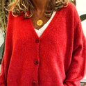 Women's V-Neck Button-Front Cardigan Sweater