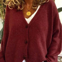 Women's V-Neck Button-Front Cardigan Sweater